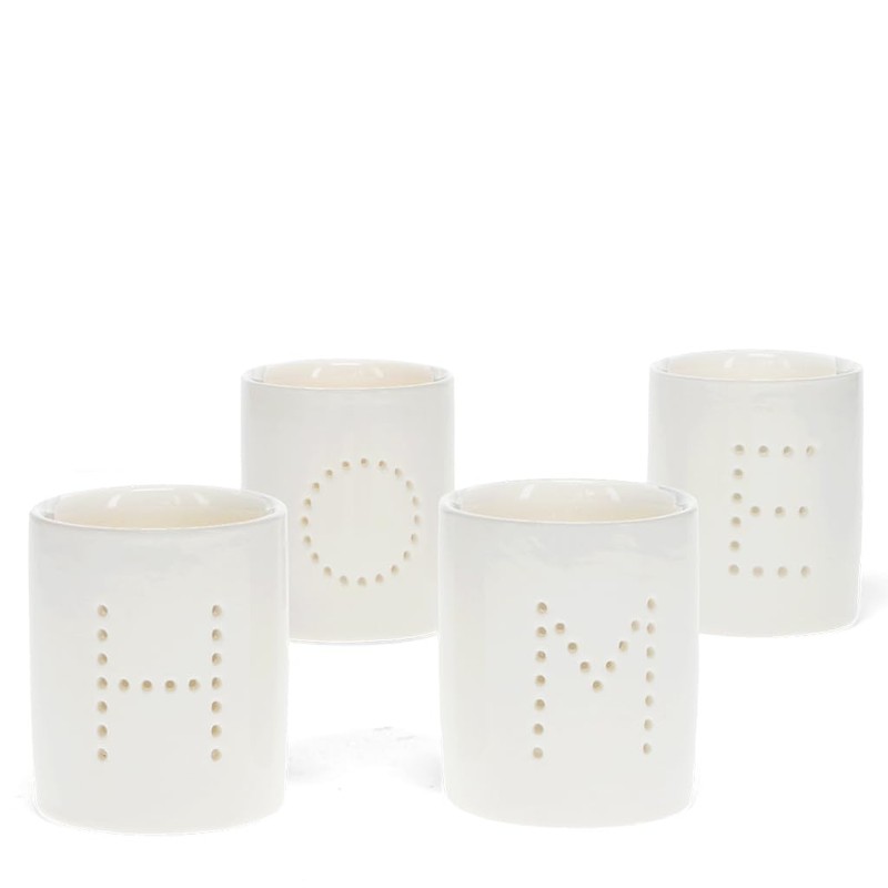 Glossy Ceramic Tealight Holders (set of 4) - HOME