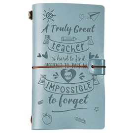 PRSTENLY Teacher Appreciation Gifts Leather Journal, Thank you Gifts for Teacher Women Men - 140 Page Refillable Notebooks Gifts for Teacher Birthday Christmas Appreciation Week Thanksgiving