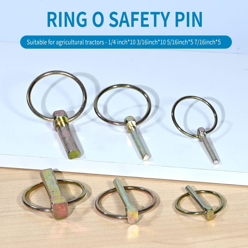 VIKKSAER 30PCS Lynch Pin Assortment Kit Linch Pin with Ring