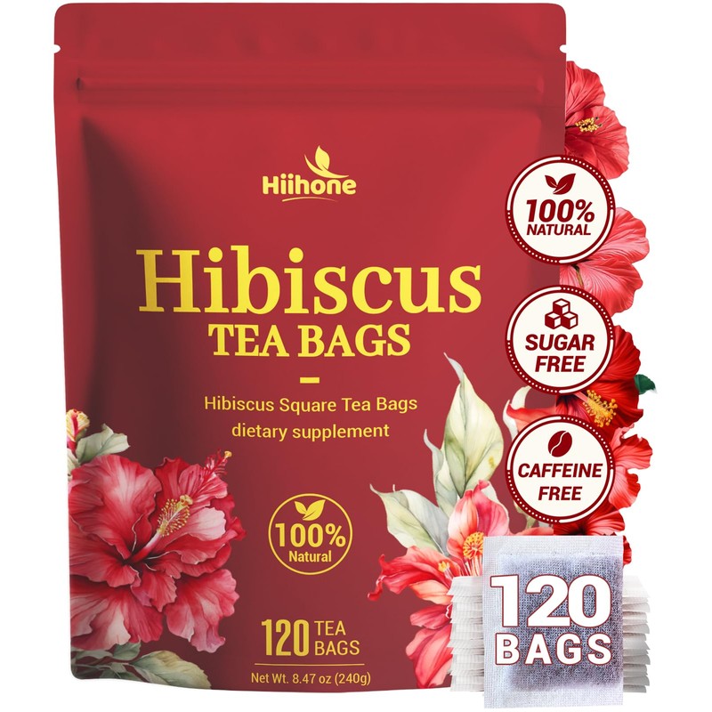 Hibiscus Tea Bags, Hibiscus Flower Herbal Tea - Caffeine &