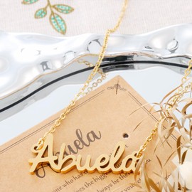 AHAETH Gifts for Abuela Birthday Women Grandma in Spanish Jewelry Best Gold Abuela Necklace