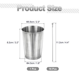 PATIKIL Stainless Steel Cocktail Toothpicks 4.4Inch, 16 Pack Cocktail Picks Reusable Cocktail Skewers with A Storage Cup for Drinks Wedding Events Afternoon Tea Bars, Silver