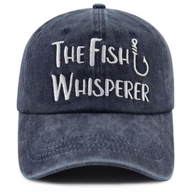 Fishing Gifts for Men Women, The Fish Whisperer Fishing Hat, Funny Fisherman Baseball Cap, Birthday Fathers Day Retirement Gifts for Dad Mom Grandpa Navy