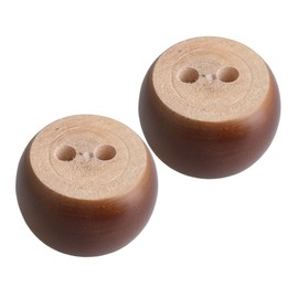 Yibuy 4 Pieces 6.7 x 6.7 x 4 cm Brown Eucalyptus Wood Round Furniture Feet Lifter for Sofa