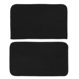 Garland Rug Herald Square 2-Piece Kitchen Rug Set, 18-Inch by 30-Inch, Black