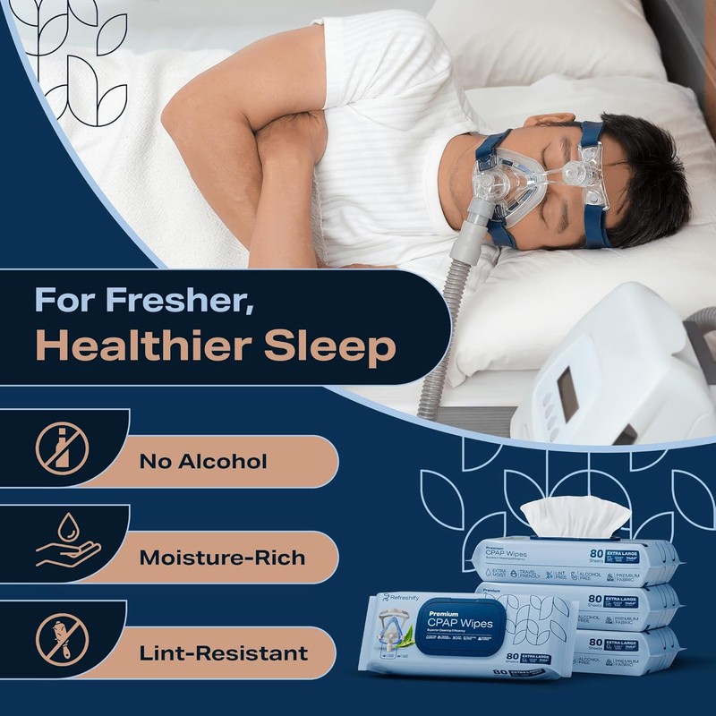 CPAP Mask Wipes (320 Count) + 8 Travel - Premium