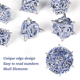 HKDZ Metal Dnd Dice Set 7Pcs Polyhedral Rpg D&d Dice Game with Box, Dungeons and Dragons Dice for Role Playing Table Game Mtg Pathfinder Set