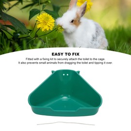 Small Animal Litter Box, Sturdy Reinforced Rabbit Litter Box Prevents Splashing FanShaped Odorless for Chinchilla (5kg/11lb Capacity)