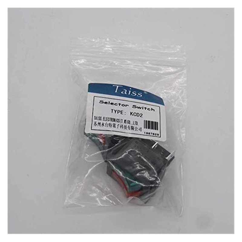 TWRQA 2Pcs AC 250V/16A,125V/20A Red and Green Button with Light