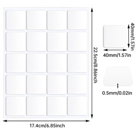 JANYUN 140 Pcs Double Sided Sticky Dots Removable Square Putty Clear Double Sided Tape for Crafts No Trace Sticky Tack Adhesive Tape (Square 40 mm)