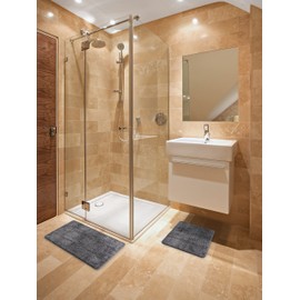 fluffy® Microfibre Bath Mat with Non-Slip Backing (50 x 80 cm, Anthracite)