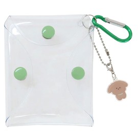 [Mini Pouch] Clear Pouch with Carabiner / Green Coolier Accessory Case, Cute Goods, Mail Order