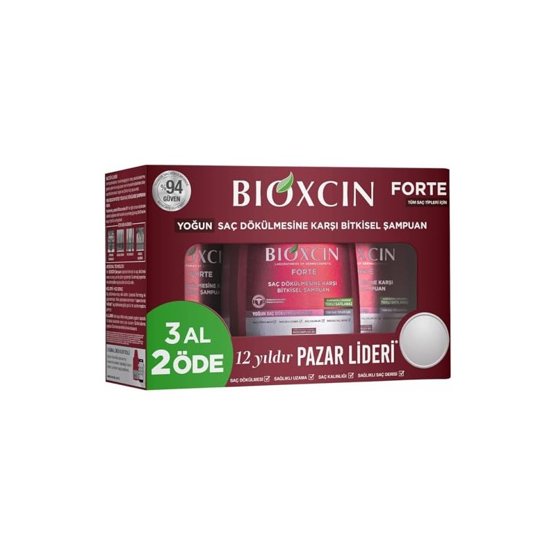BIOXCIN Forte Shampoo 3 x 300 ml Economy Pack Against