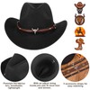 2 Pieces Western Cowboy Hat for Men Women Classic Fedora