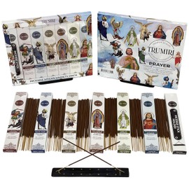 Prayer Incense Sticks - 120 Insence-Sticks (20 Insense x 6 Incents) Catholic Church Spiritual Incienso for Jesus Guardian Angel St Michael Archangel San Miguel Arcangel Judas Religious Gifts + Holder