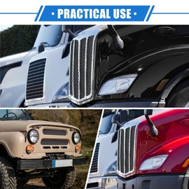 X AUTOHAUX Car Grill Mesh, 40"x13" 25x11mm Hexagon Hole for SUV Silver Tone