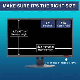 MUBUY-GOL 27 inch Removable Blue Light Screen Protector for 27" 16:9 Computer Monitor Display LED PC Anti-UV Anti-Glare Eye Protection Reduce Eye Fatigue and Eye Strain (bubble free)