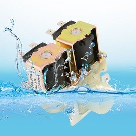 Dual Head Electric Solenoid Valve,DN20 G3/4 DC 12V N/C Normally Closed Water Inlet Plastic Electromagnetic Valve Practical Solenoid Magnetic Valve for Washing Machine