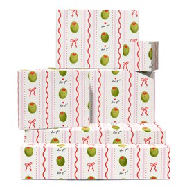 Anniversary Wrapping Paper For Husband Wife - Olive You! - 6 Sheets Funny Gift Wrap - Valentine Wrapping Paper Sheets For Boyfriend Girlfriend - Love Wedding Birthday - Comes With Tags