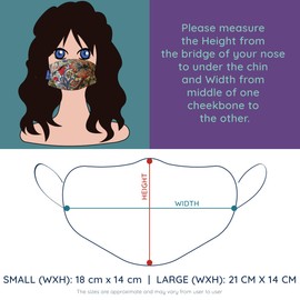 Blue Badge Co Pack of 5 Large Cotton Mouth Guard Double Layer Face Mask in Grey Stars with Pouch for Additional Filter