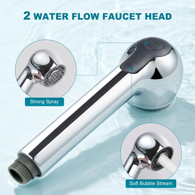 Pull Out Kitchen Faucet Head Replacement, 2 Function Sink Sprayer