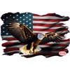 American Eagle Flag Decal, Patriotic Grunge Design, Large Format (18" x 12")