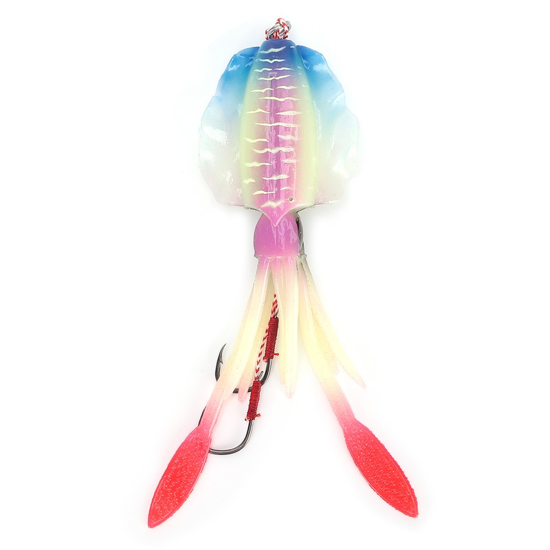 Fishing Squid Lure Octopus UV Luminous Squid Jigs with Hook