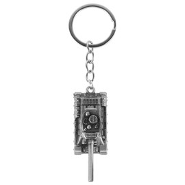 LUOEM Keychain Fashion Cool Bag Charm Tank Decoration Alloy 3D Tank Key Ring for Men