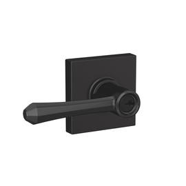 SCHLAGE F51A DMP 622 COL Dempsey Lever with Collins Trim Keyed Entry Lock, Matte Black