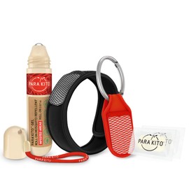 PARA'KITO Mosquito Repellent Bundle - 1 Roll-on | 1 Wristband | 1 Clip (Roll-on + Black + Red)
