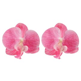 Generic Bohemian Large Butterfly Orchid Flower Stud Earrings Hawaii Big Oversized Pink Blossom Floral Earrings for Women Mom Summer Beach Party Jewelry, Rose Red