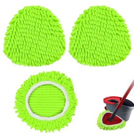 Mop Heads Replacements,3 Pack Spin Mop Refill Replace Head for viled RinseClean 1 Tank System, Microfiber & Chenille, Machine Washable and Safe for Cleaning All Hard-surfaced Floors