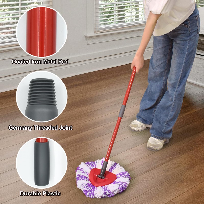 DLAIMI Mop Combo Set 2 PCS Mop Head Replacement Microfiber+1