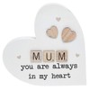 Scrabble Sentiments Standing Heart 'Mum' Mantel Plaque - Freestanding Home