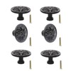 binifiMux 6-Pack Black Vintage Flower Cabinet Drawer Pulls Knobs, Flower