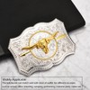 BBOTEN Western American Belt Buckle Silver Golden Texas Longhorn Belt