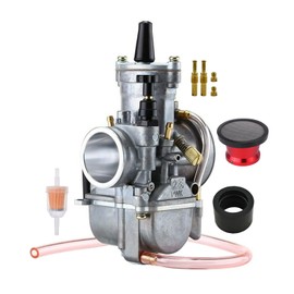 SVKZGFZ PWK 28mm Carburetor for Honda Kawasaki Suzuki Yamaha 50CC 125CC 150CC 250CC 500CC ATV Quad Scooter Dirt Pit Mini Bike Universal Engine Carb (with Red Air Filter)