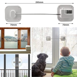 2 Pack Refrigerator Locks, Child Drawer Locks, Heavy Duty 3 Digit Cable Locks, No Key Required, Childproof Locks for Pets, Refrigerators, Cabinets, Closets, Drawers, Windows (White)