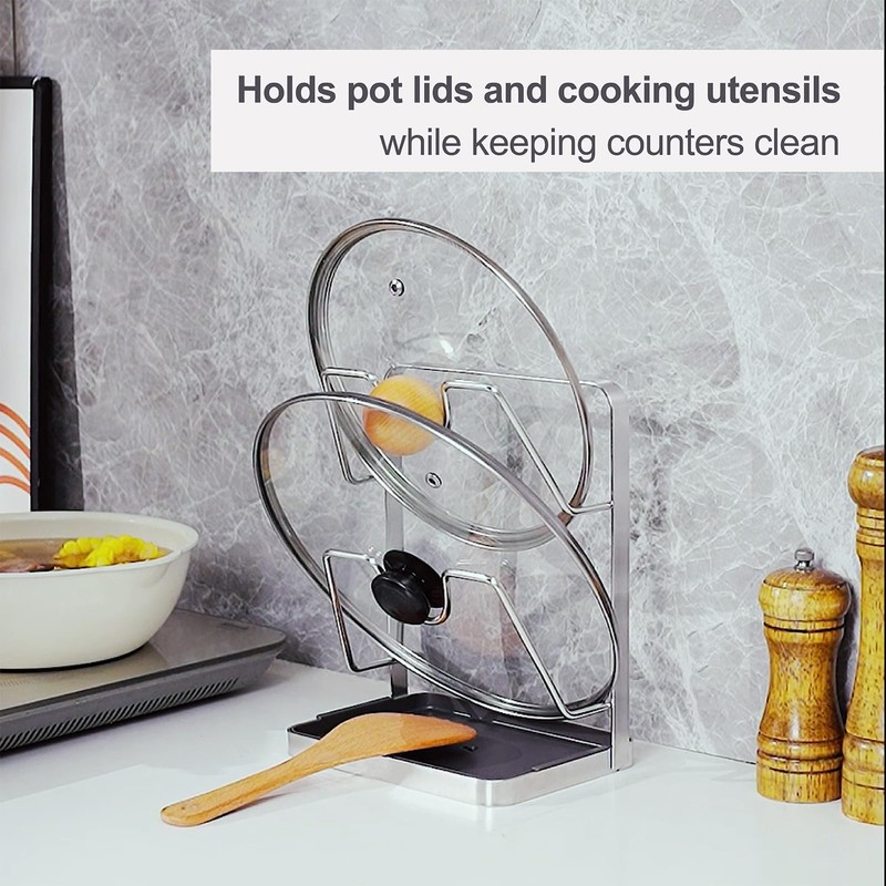 XCCK 304 Stainless Steel Pot Lid Holder While Cooking, Kitchen