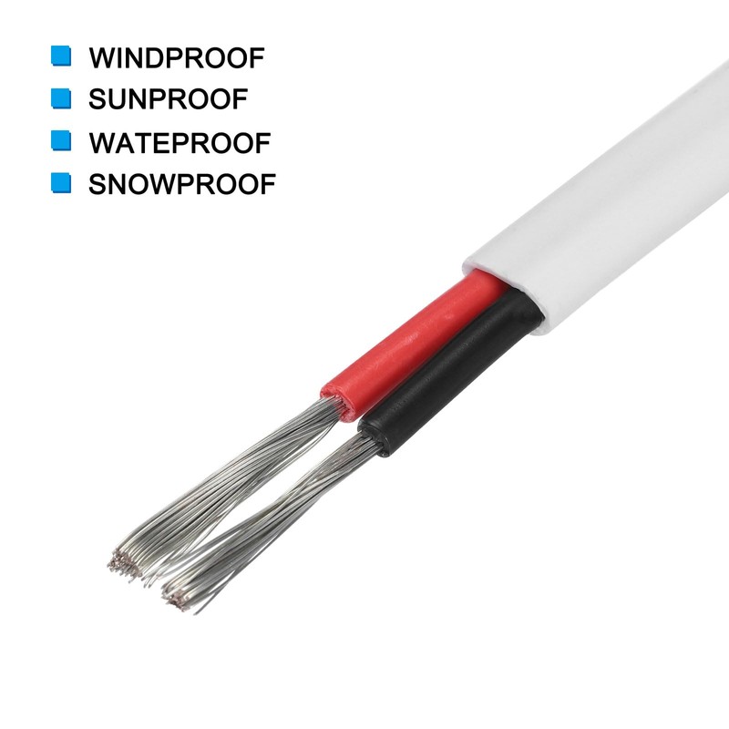 sourcing map 2 Core 18AWG Duplex Marine Cable 50 Ft