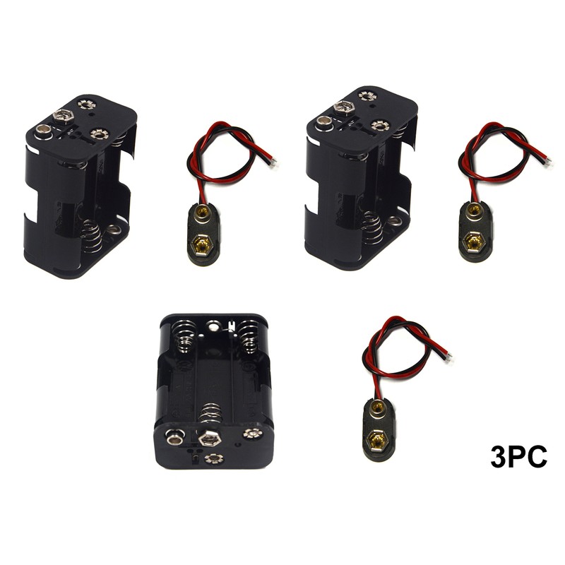 LAMPVPATH 3 Pcs 6 x 1.5V (9V) AA Battery Holder