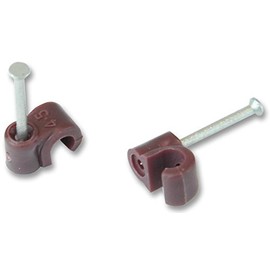 ZZV44168 4.5mm Round Cable Clips - Brown (Pack of 100)