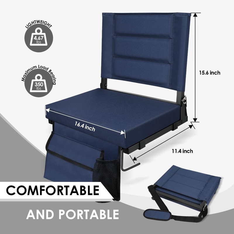 LLEVTIC Stadium Seats with Back Support – Bleacher Chairs with