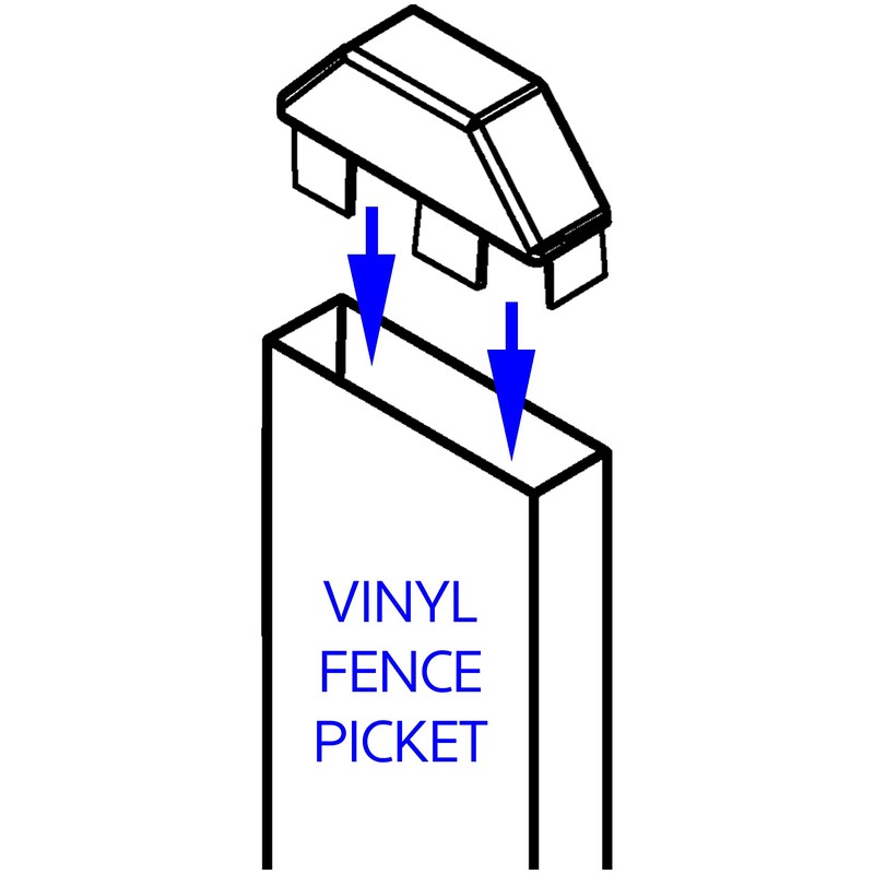 Jake Sales Vinyl Picket Fence Caps - 7/8" x 3"