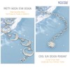 WERFORU 2 Pack Women's Silver Metal Link Moon Star Body
