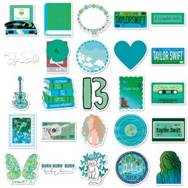 50Pcs American Singer Album Inspired Waterproof Stickers - Vintage Country Music Decals with Lyrics & Guitars - Durable Vinyl Set for Laptops, Journals, Tumblers