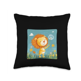 Dream Big Like a Lion with this Dandelion Touch Throw Pillow