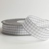 Micomon Gingham Ribbon - Gray and White, 25 Yards Each