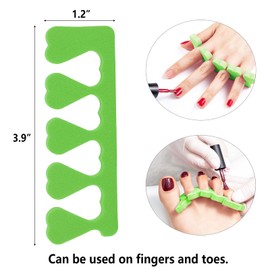 Toe Separators Set - 52 Pieces Premium Pedicure Tool, Spa Party Salon Polishing Separator (Green)