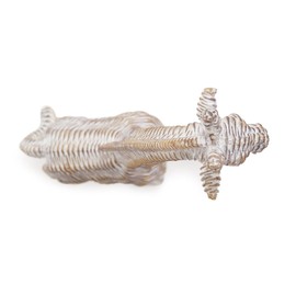 Howard Elliot African Giraffe Sculpture Statue for Home & Garden Decoration, Casted in Resin with Rattan Pattern Texture Accent for Shelves Decoration in Living Room, White & Brown, 13.25 x 2.25 Inch